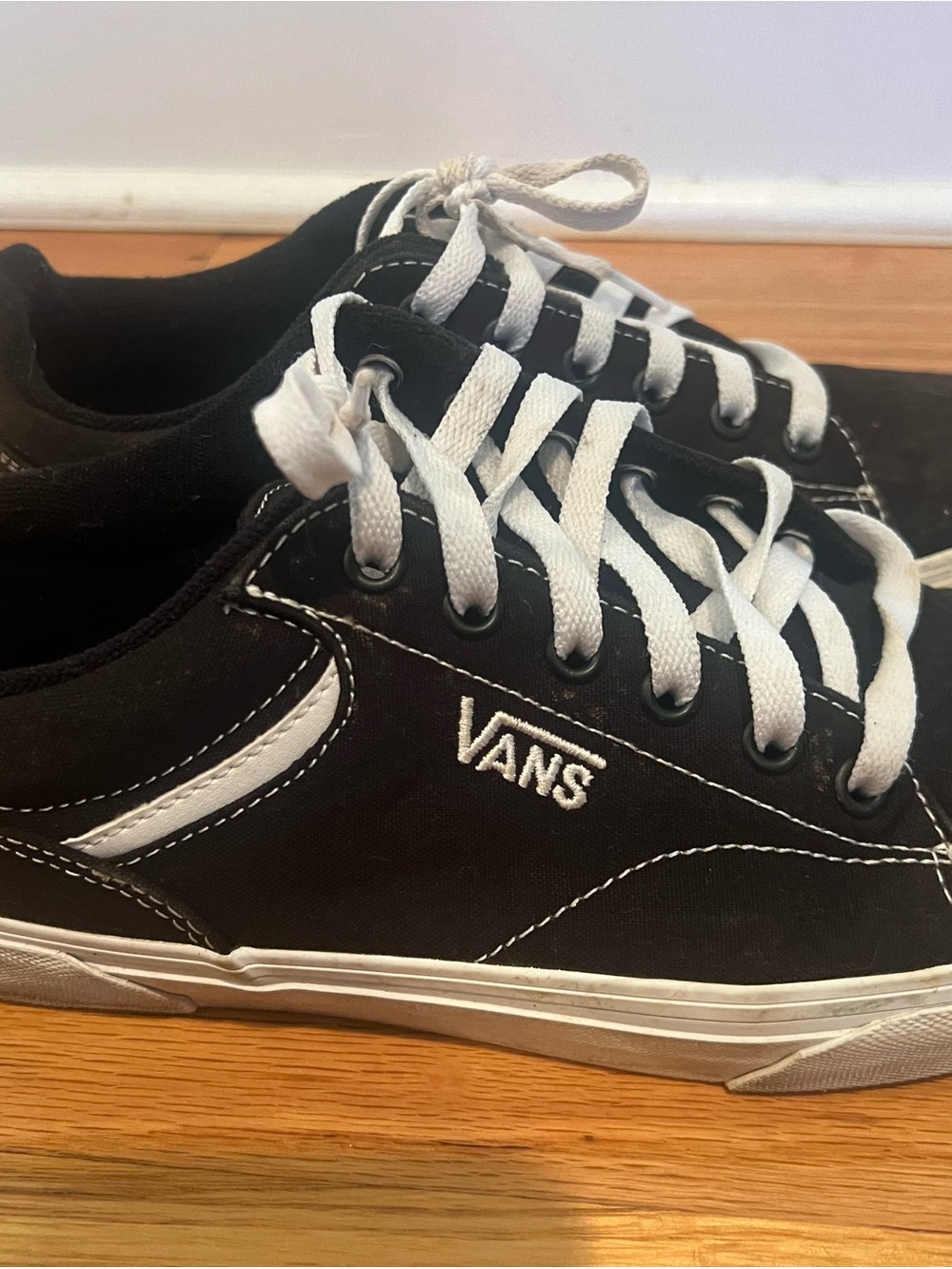 Vans Black and White Low-Top Skate Sneakers